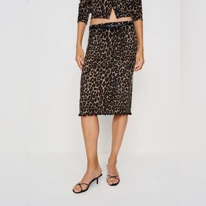 NWT Reformation Nicola Regenerative Merino Skirt Brown